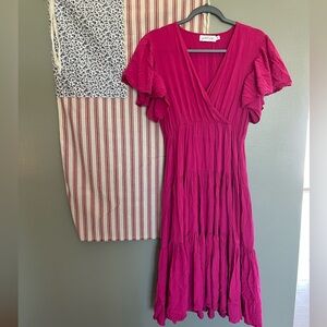 Petal & Pup Fuchsia Midi Dress